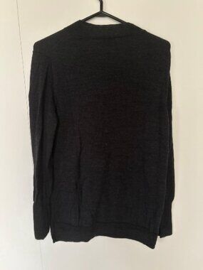 Dark Grey/Soft-Black Short Turtleneck Thin Wool Sweater from Badgley Mischka
